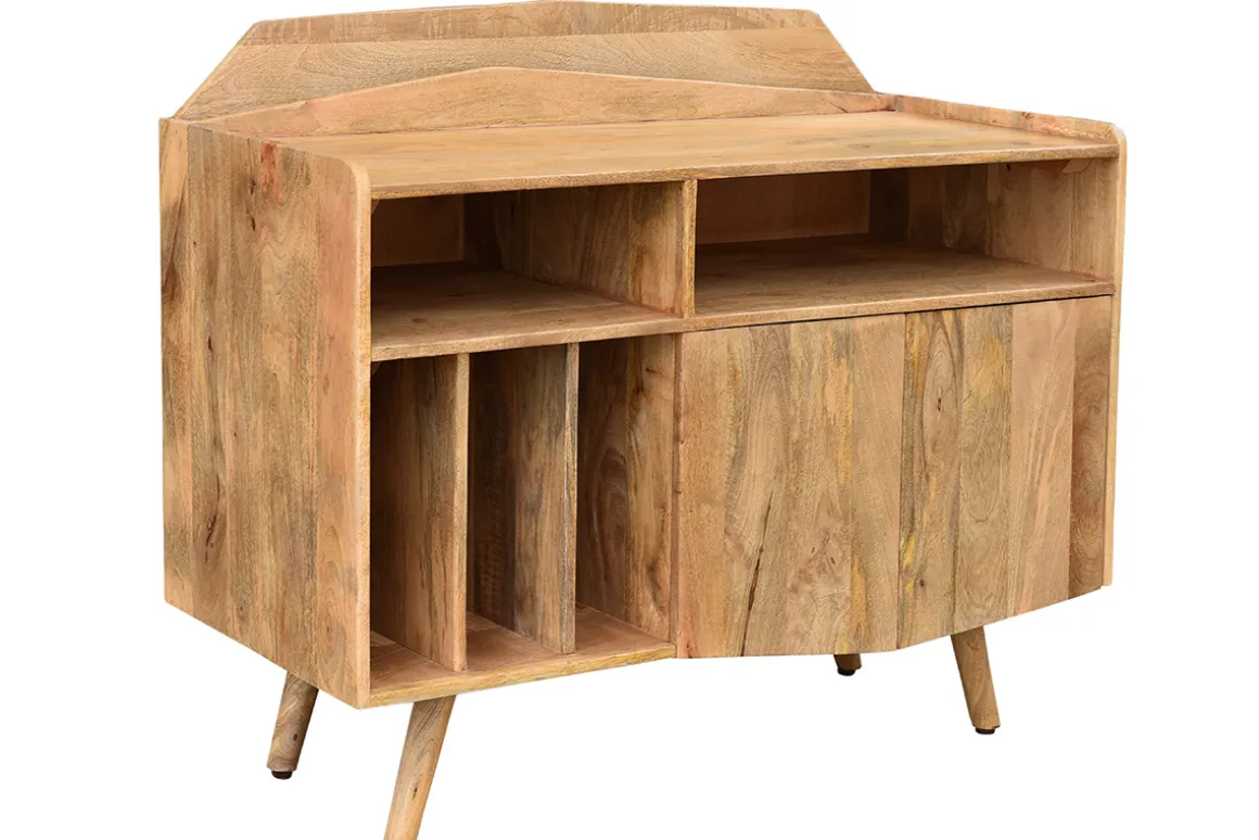 Sale Miliboo Aparador mueble de almacenaje vinilos en mango macizo MATAHARI