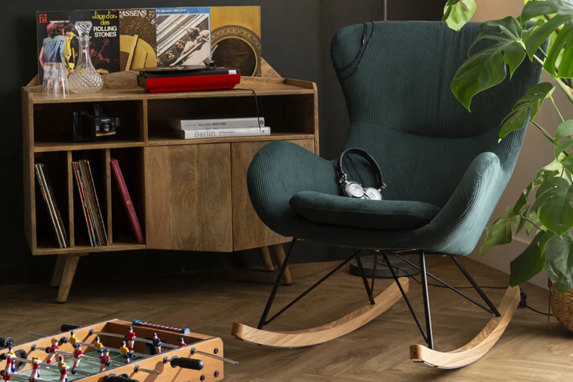 Sale Miliboo Aparador mueble de almacenaje vinilos en mango macizo MATAHARI