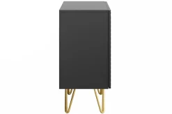 Best Miliboo Aparador negro y metal dorado 2 puertas 107 cm OZEN