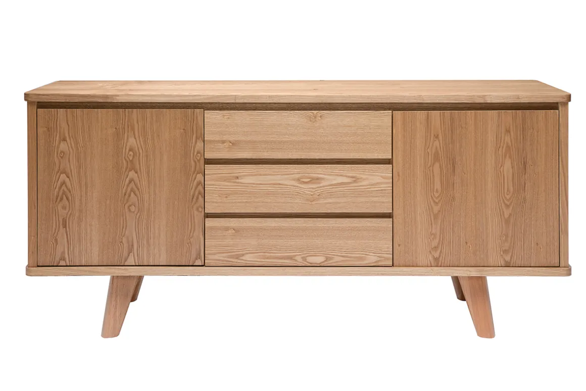 Flash Sale Miliboo Aparador nórdico de fresno con puertas y cajones 160 cm FIFTIES