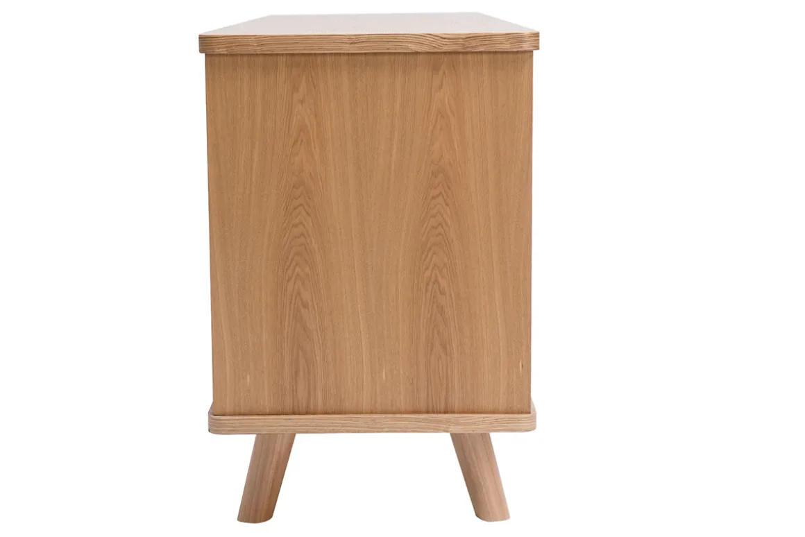 Flash Sale Miliboo Aparador nórdico de fresno con puertas y cajones 160 cm FIFTIES