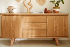 Flash Sale Miliboo Aparador nórdico de fresno con puertas y cajones 160 cm FIFTIES