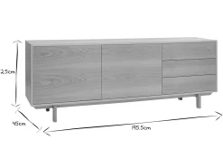 Clearance Miliboo Aparador nórdico de madera clara 195 cm SID