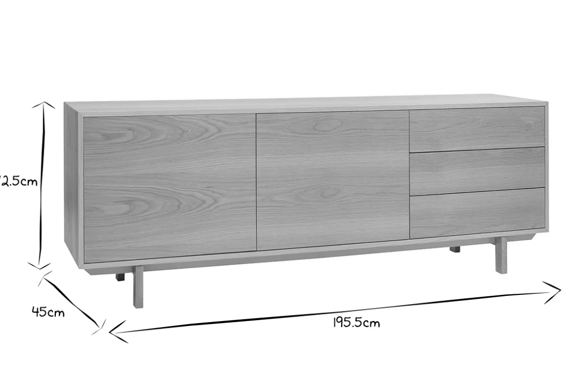 Clearance Miliboo Aparador nórdico de madera clara 195 cm SID