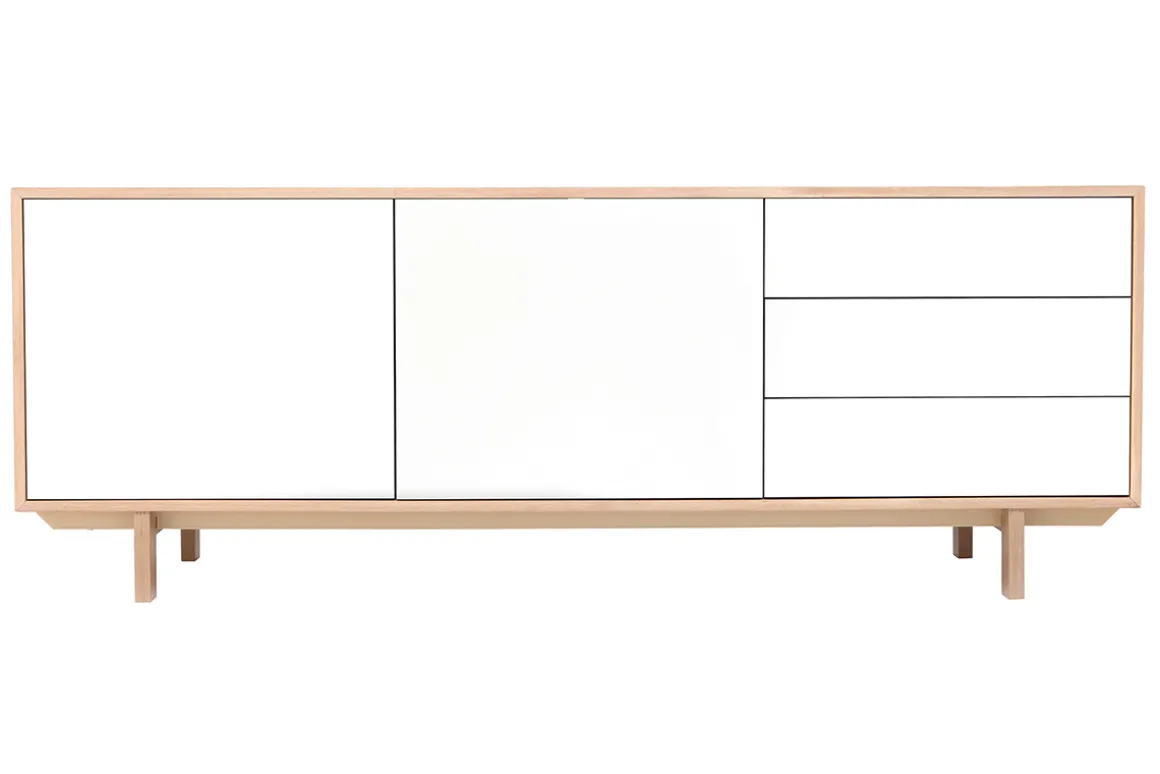 Best Sale Miliboo Aparador nórdico madera y blanco 195cm SID