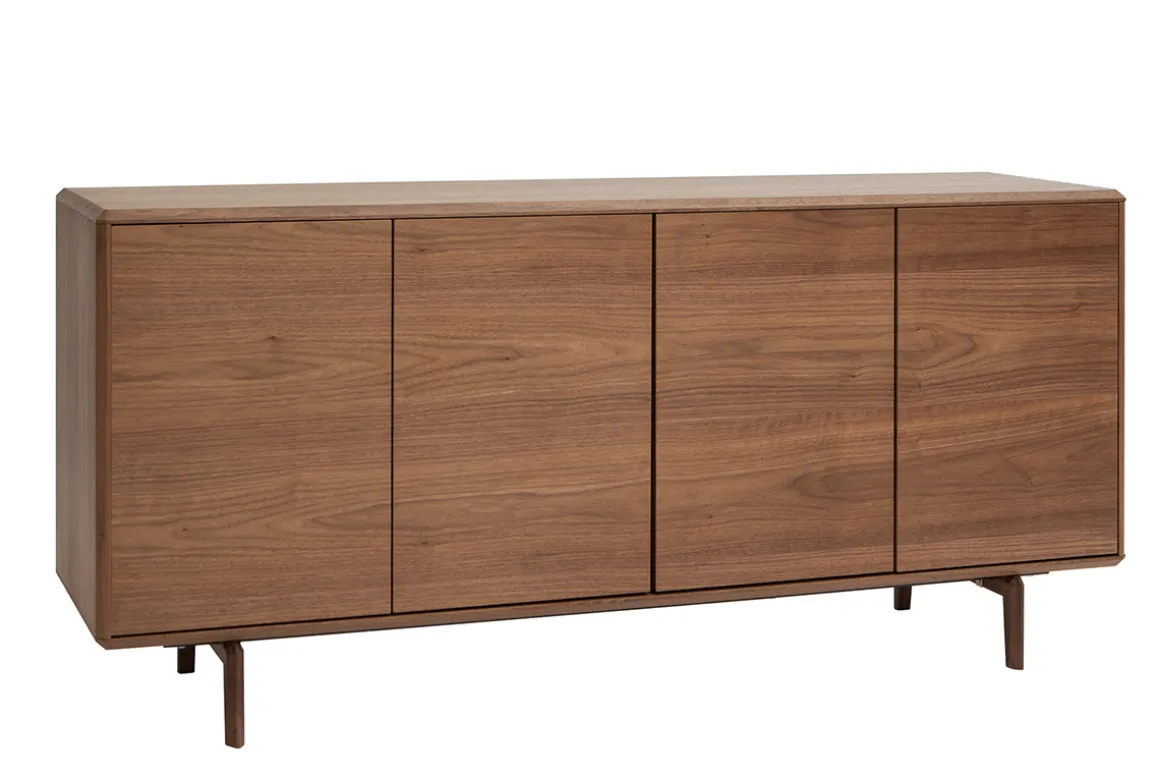 Store Miliboo Aparador vintage con 4 puertas de madera oscura 160 cm SUVA
