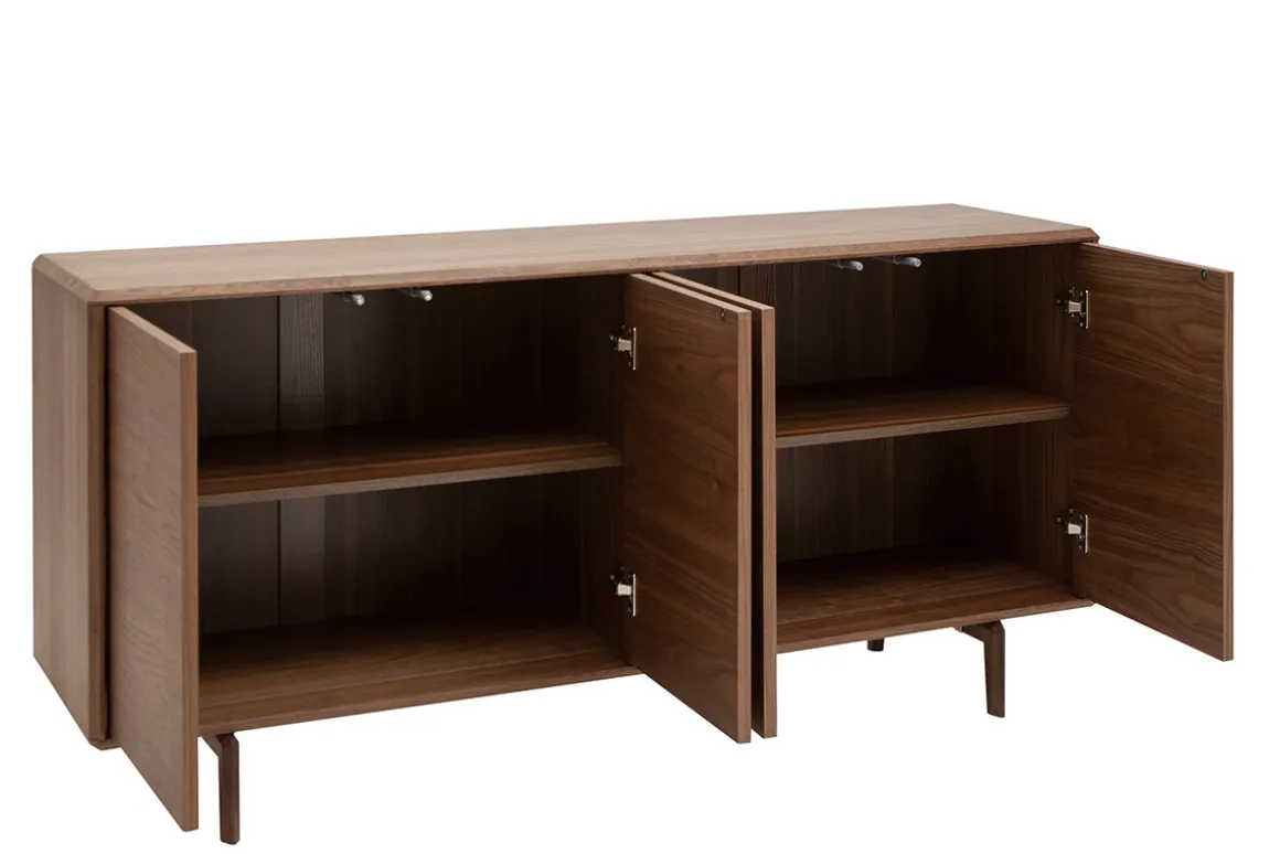 Store Miliboo Aparador vintage con 4 puertas de madera oscura 160 cm SUVA