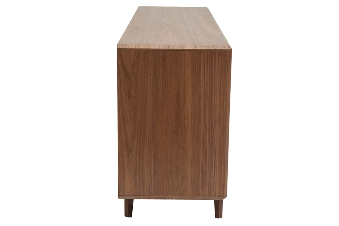 Store Miliboo Aparador vintage con 4 puertas de madera oscura 160 cm SUVA