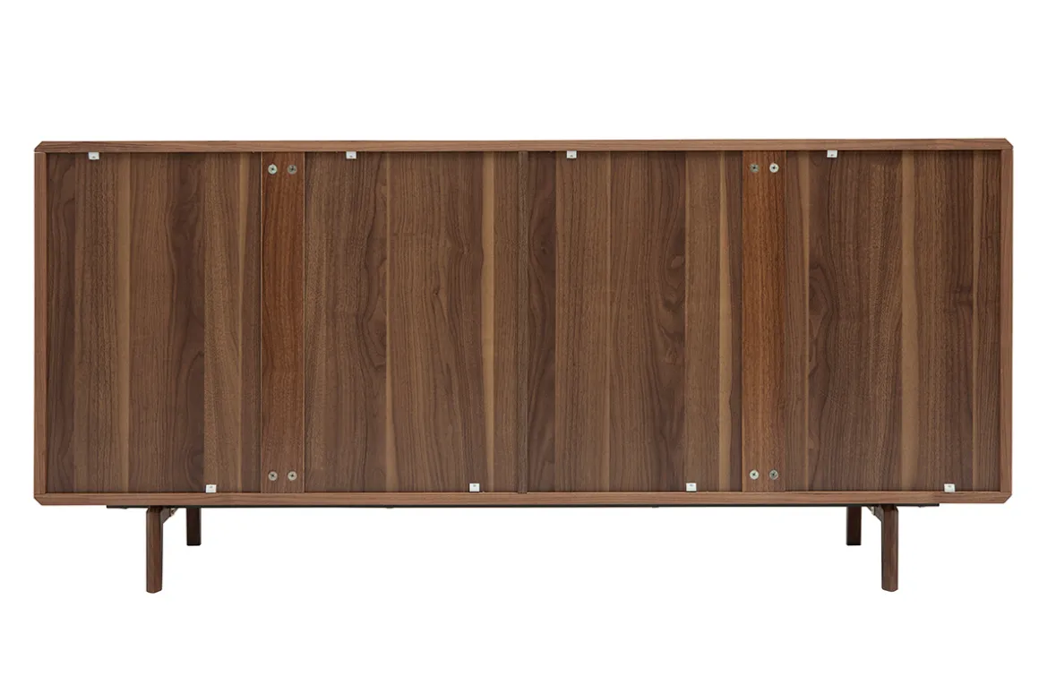 Store Miliboo Aparador vintage con 4 puertas de madera oscura 160 cm SUVA