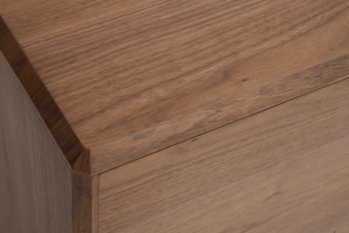Store Miliboo Aparador vintage con 4 puertas de madera oscura 160 cm SUVA