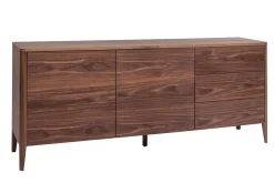 Outlet Miliboo Aparador vintage con 2 puertas y 3 cajones nogal 180 cm BENJA