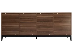 Fashion Miliboo Aparador vintage con acabado de madera de nogal oscuro y metal negro con almacenaje 180 cm SARTO