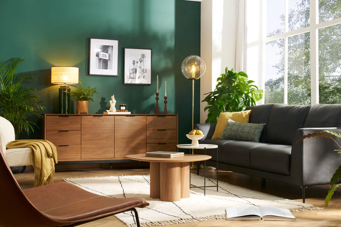 Fashion Miliboo Aparador vintage con acabado de madera de nogal oscuro y metal negro con almacenaje 180 cm SARTO