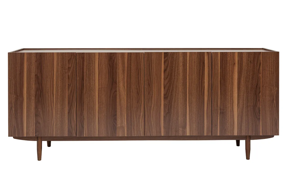 Sale Miliboo Aparador vintage con 4 puertas de madera oscura 180 cm SANAA