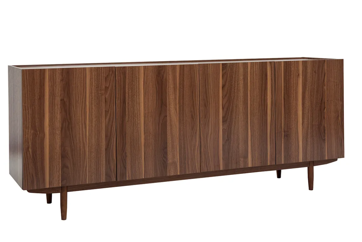 Sale Miliboo Aparador vintage con 4 puertas de madera oscura 180 cm SANAA