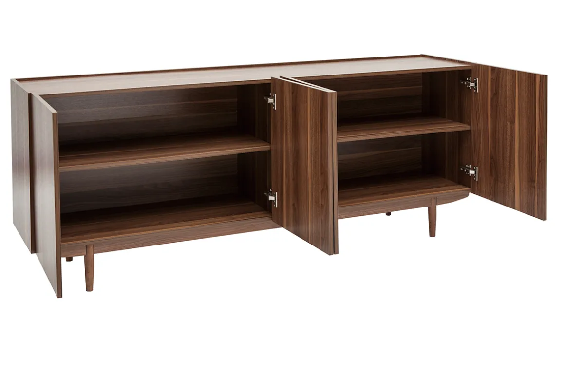 Sale Miliboo Aparador vintage con 4 puertas de madera oscura 180 cm SANAA