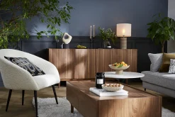 Sale Miliboo Aparador vintage con 4 puertas de madera oscura 180 cm SANAA