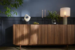 Sale Miliboo Aparador vintage con 4 puertas de madera oscura 180 cm SANAA