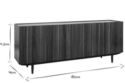 Sale Miliboo Aparador vintage con 4 puertas de madera oscura 180 cm SANAA