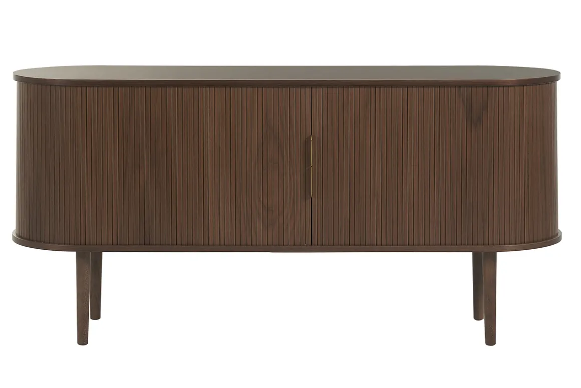 Best Sale Miliboo Aparador vintage de madera oscura con 2 puertas correderas 160 cm EPIC