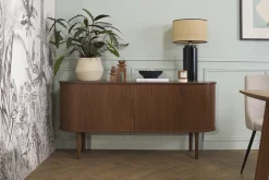 Best Sale Miliboo Aparador vintage de madera oscura con 2 puertas correderas 160 cm EPIC