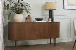 Best Sale Miliboo Aparador vintage de madera oscura con 2 puertas correderas 160 cm EPIC