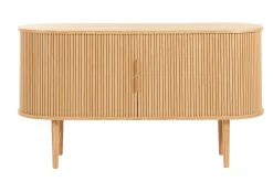 Best Sale Miliboo Aparador vintage de madera clara de roble con 2 puertas correderas 138 cm EPIC