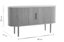 Best Sale Miliboo Aparador vintage de madera clara de roble con 2 puertas correderas 138 cm EPIC