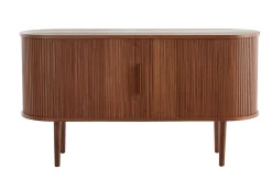 Clearance Miliboo Aparador vintage de madera oscura de nogal con 2 puertas correderas 138 cm EPIC
