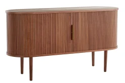 Clearance Miliboo Aparador vintage de madera oscura de nogal con 2 puertas correderas 138 cm EPIC