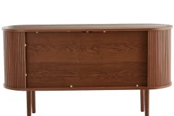 Clearance Miliboo Aparador vintage de madera oscura de nogal con 2 puertas correderas 138 cm EPIC