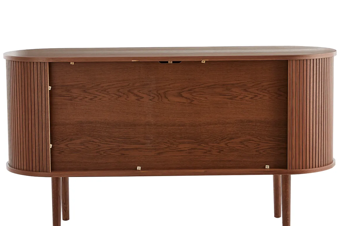Clearance Miliboo Aparador vintage de madera oscura de nogal con 2 puertas correderas 138 cm EPIC