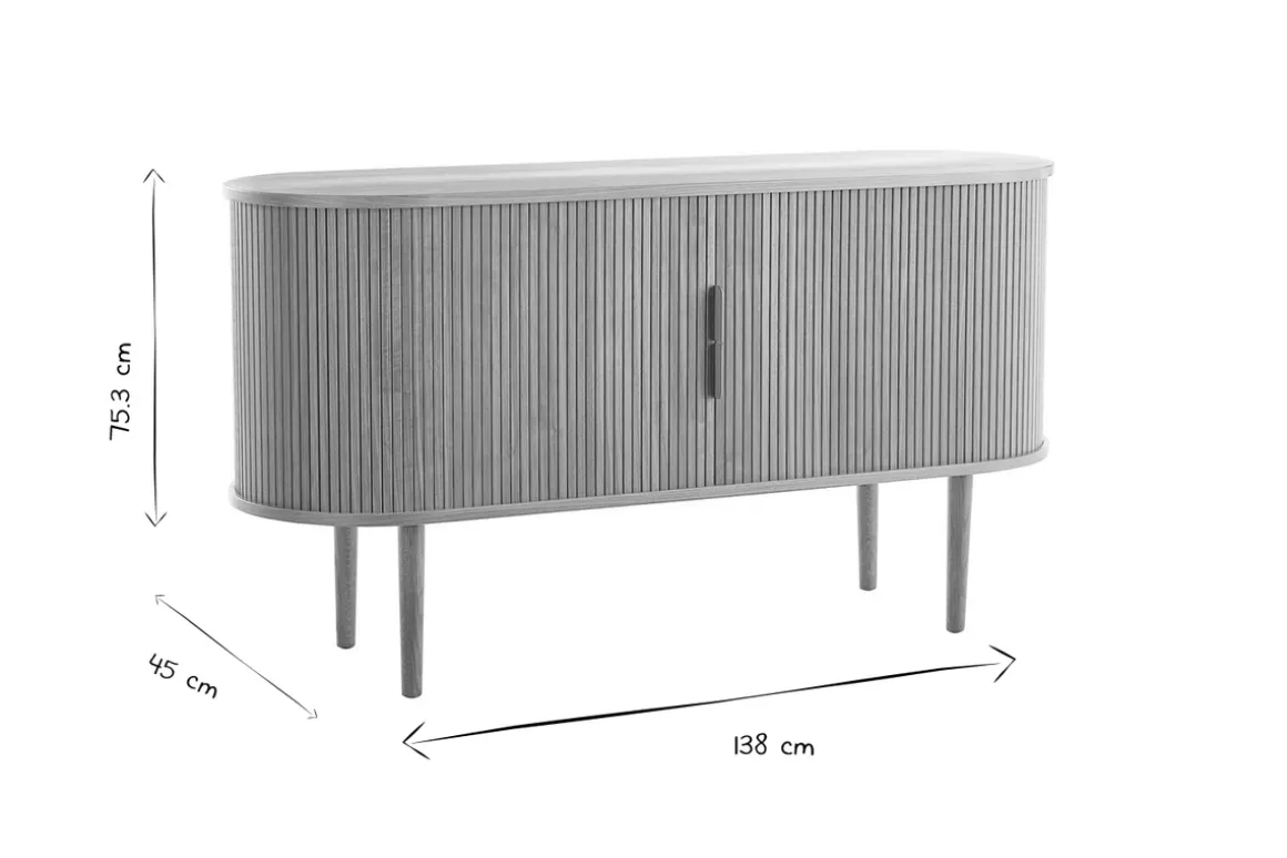 Clearance Miliboo Aparador vintage de madera oscura de nogal con 2 puertas correderas 138 cm EPIC