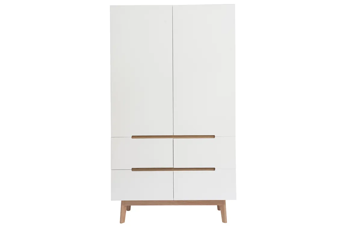 Outlet Miliboo Armario colgador nórdico blanco y madera clara KELMA