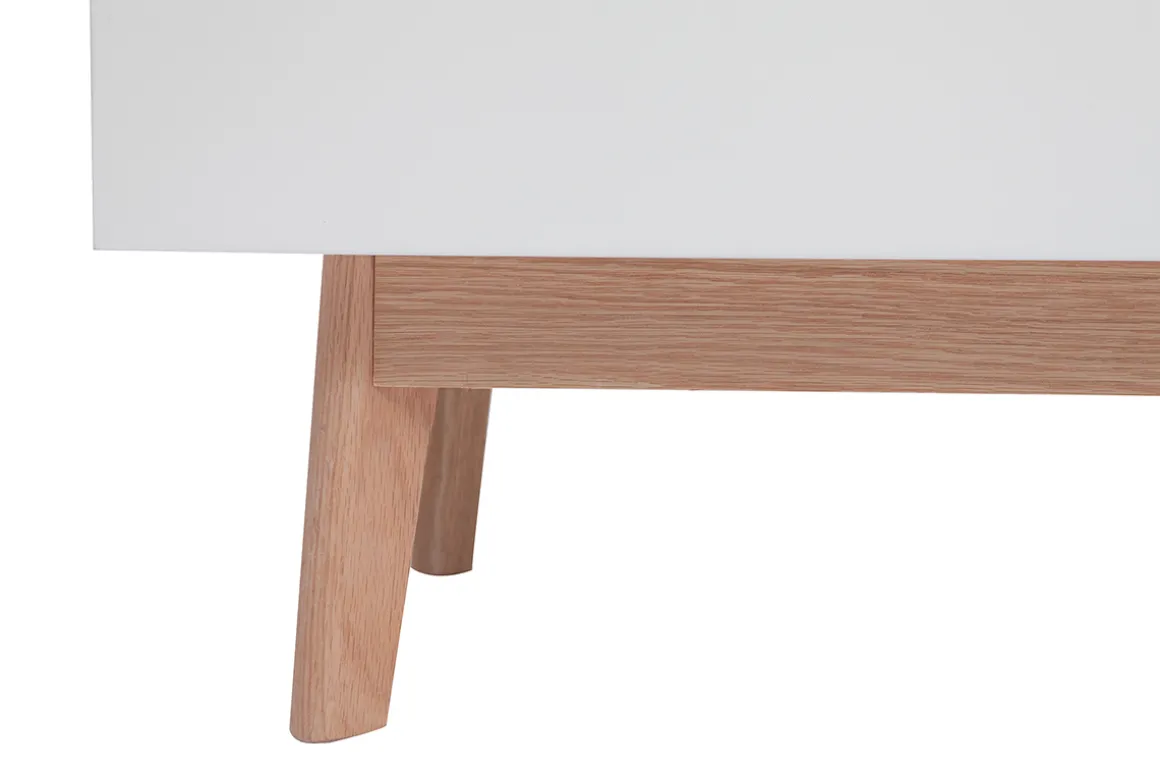 Outlet Miliboo Armario colgador nórdico blanco y madera clara KELMA