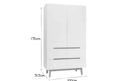 Outlet Miliboo Armario colgador nórdico blanco y madera clara KELMA