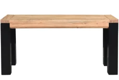 Best Sale Miliboo Banco de acacia maciza y metal negro 95 cm TRAP