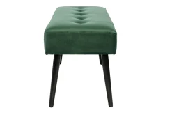 Clearance Miliboo Banco de diseño capitoné de terciopelo verde oscuro y metal negro 95 cm GUESTA