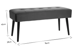 Clearance Miliboo Banco de diseño capitoné de terciopelo verde oscuro y metal negro 95 cm GUESTA