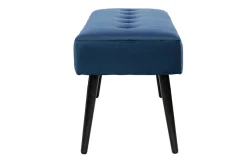 Hot Miliboo Banco de diseño capitoné de terciopelo azul noche y metal negro 95 cm GUESTA
