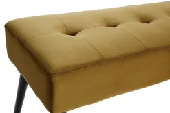 Discount Miliboo Banco de diseño capitoné de terciopelo color bronce y metal negro 95 cm GUESTA
