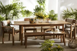 Outlet Miliboo Banco de jardín de madera maciza 145 cm CANOPEE