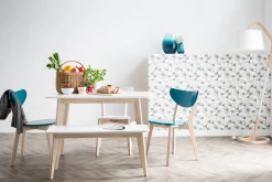 Cheap Miliboo Banco diseño 100cm blanco y madera LEENA