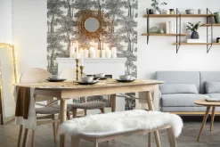 Cheap Miliboo Banco diseño 100cm blanco y madera LEENA