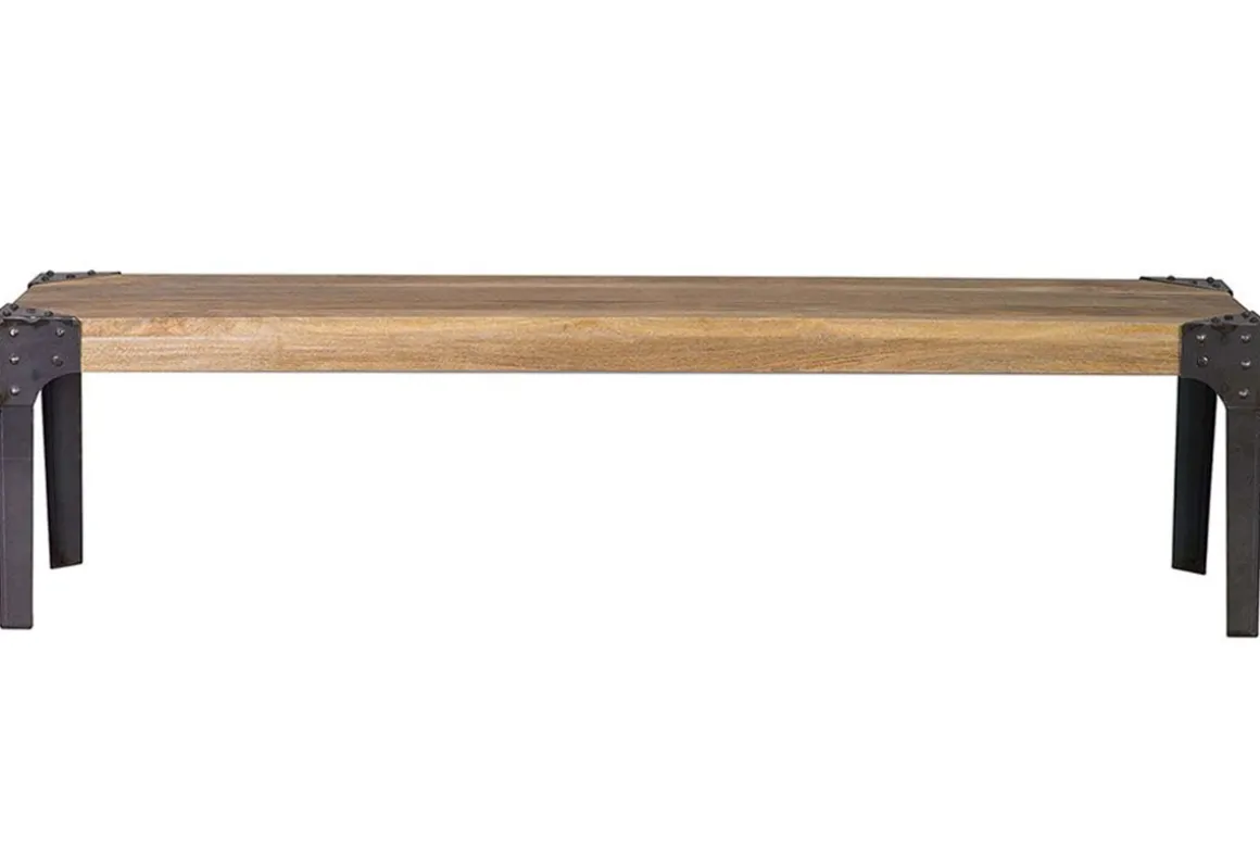 Flash Sale Miliboo Banco diseño industrial metal y madera 180cm MADISON