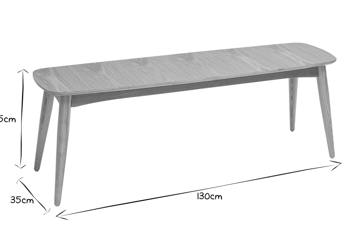 Best Sale Miliboo Banco estilo nórdico de fresno 130 cm de anchura NORDECO