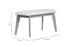 Clearance Miliboo Banco nórdico de borreguillo blanco y madera clara 92 cm ELION
