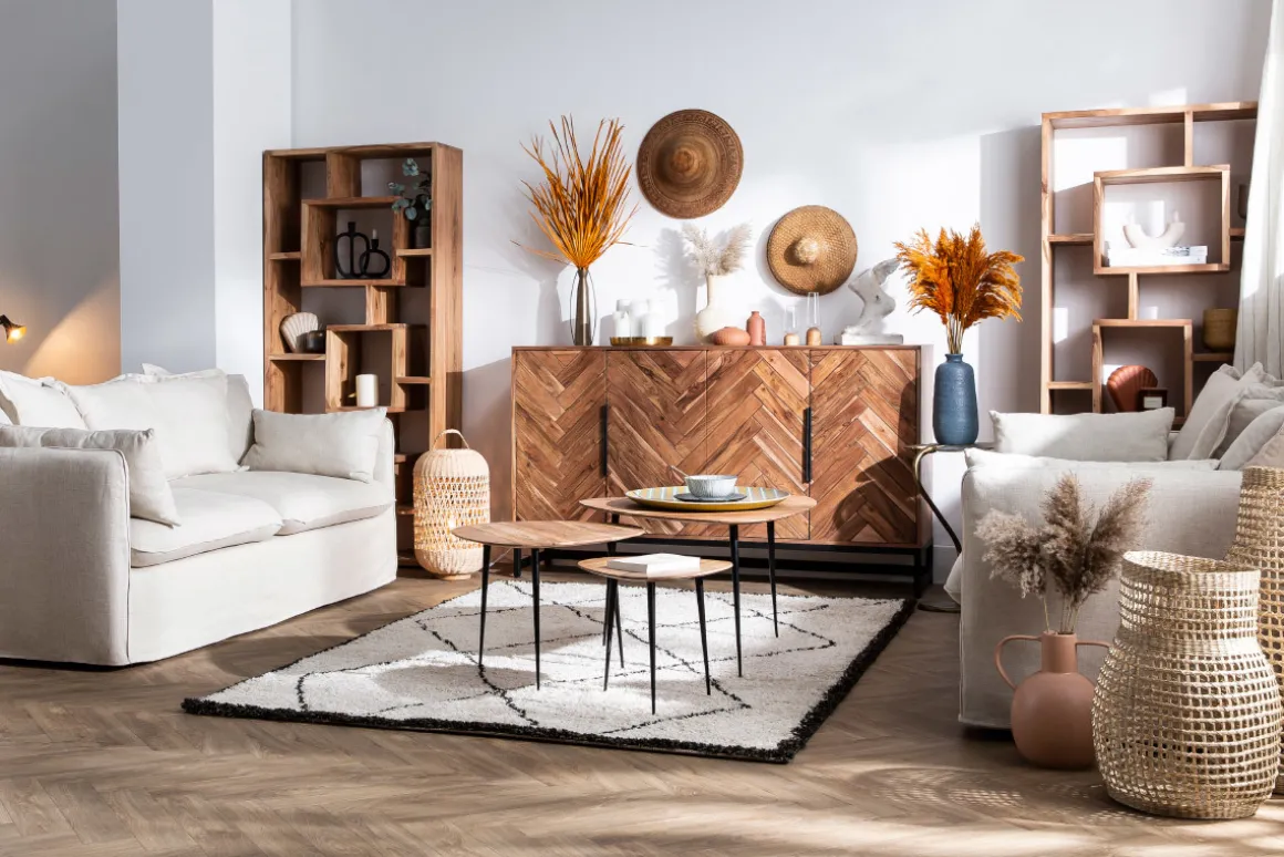 Sale Miliboo Biblioteca en acacia 80 cm CHAPMAN