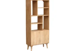 Cheap Miliboo Biblioteca en mango con 2 puertas grabadas RUBIA