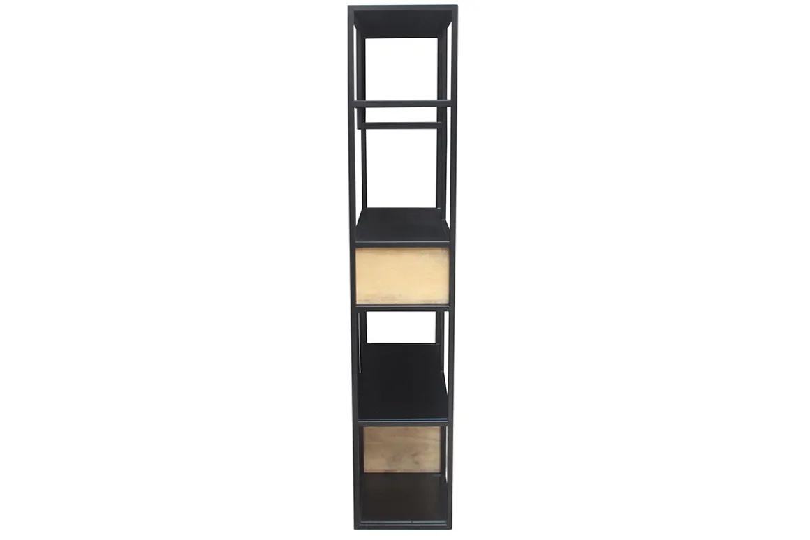 New Miliboo Biblioteca en metal negro y mango macizo JAIPUR